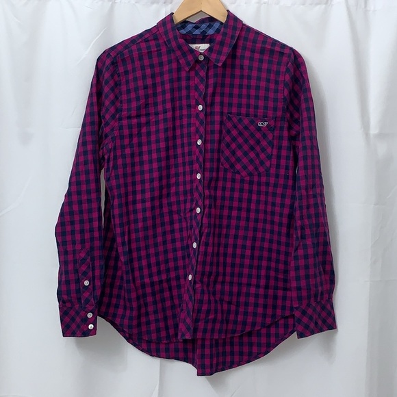 Women’s Vineyard Vines Plaid Long Sleeve Button Up Shirt Size 12 EUC - Picture 2 of 8